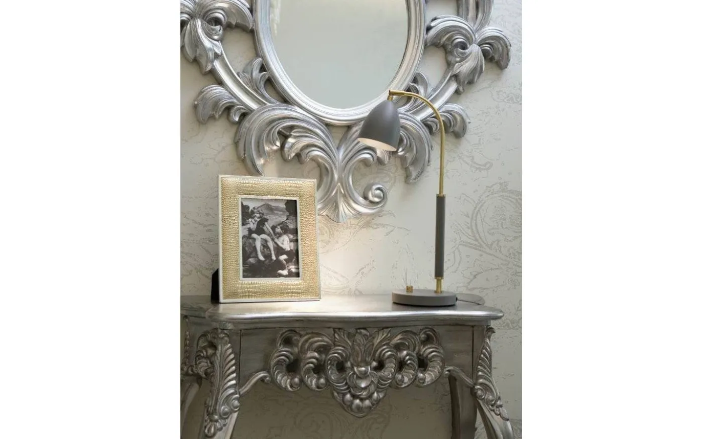 Deluxe Bordslampa 51cm LED GU5,3 Grå/Mässing