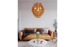 By Rydens Deluxe Taklampa 64cm Konjak* Stora Taklampor Ø50-69 Cm