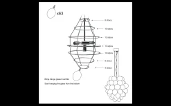 By Rydens Deluxe Taklampa 64cm Konjak* Stora Taklampor Ø50-69 Cm