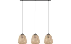 Avlånga Taklampor<Eglo Dembleby Taklampa 90cm 3L Natur/Svart
