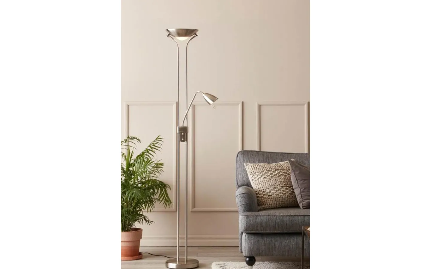 Vardagsrum|Uplight<Markslojd Detroit Golvlampa 180cm Stål