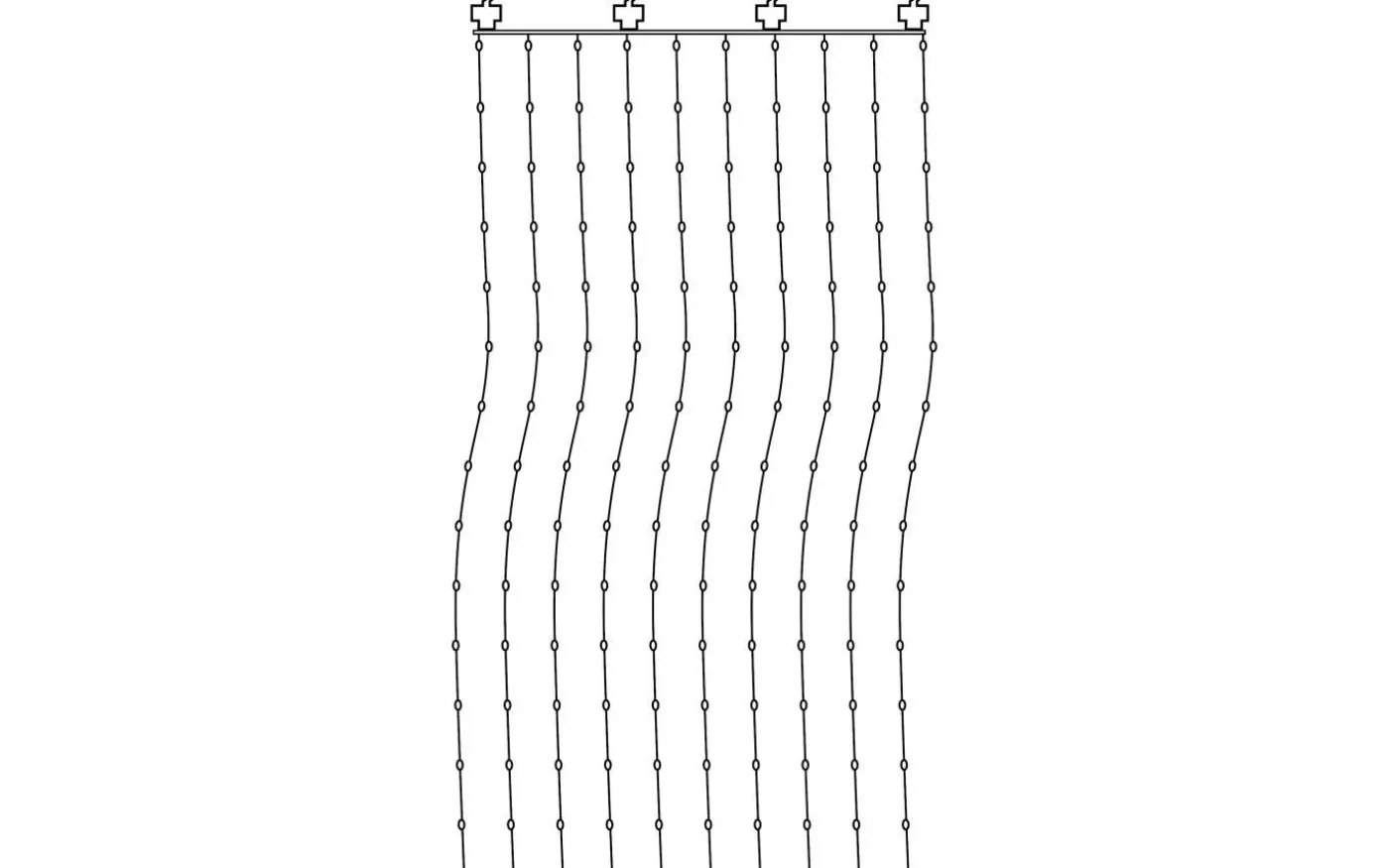 Dew Drop Ljusgardin 1x2m 3000K Silver