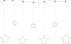Ljusgardiner Och Istappsslingor<Star Trading Dew Drop Stars Ljusgardin 1,2m Silver Inomhus