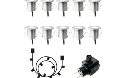 Lightson Dexter Decklight 10-pack LED 3000K 10x0,5W Aluminium* Decklights Led|Lightson Garden Plug & Play