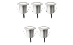 Lightson Dexter Decklight 5-pack LED 3000K 5x0,5W Aluminium* Decklights Led|Lightson Garden Plug & Play
