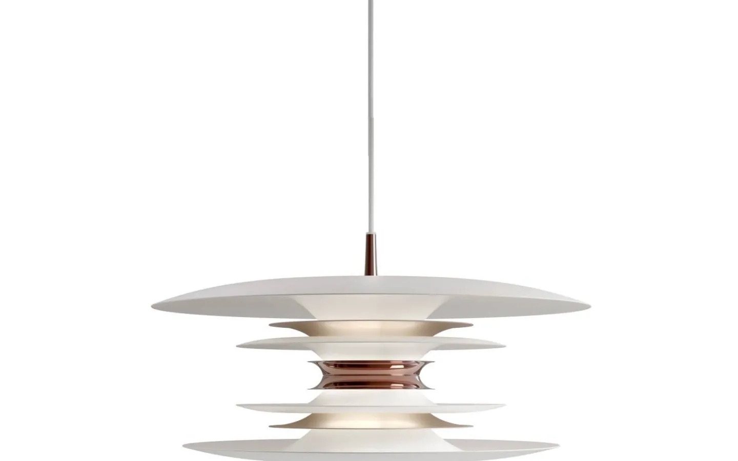 Kök & Matplats|Stora Taklampor Ø50-69 Cm<Belid Diablo Taklampa 50cm Mattvit/ Rosé Silver