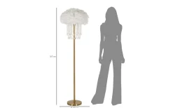 Golvlampor<Mauro Ferretti Diamon Golvlampa Fjädrar 165cm Guld