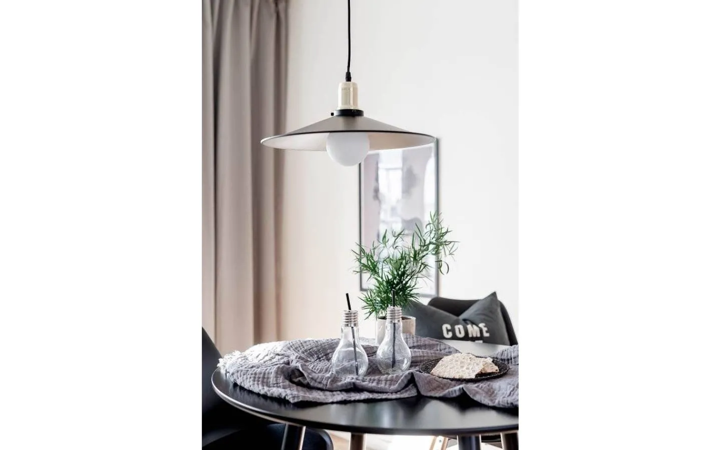 Kök & Matplats<Globen Lighting Disc Taklampa 40cm E27 Svart/Borstad Mässing