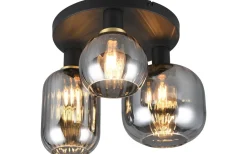 Trio Lighting Diva Plafond 3-delad E27 mattsvart/förkromad* Plafonder