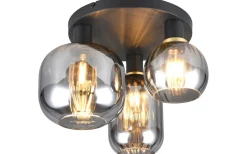 Trio Lighting Diva Plafond 3-delad E27 mattsvart/förkromad* Plafonder