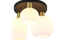 Trio Lighting Diva Plafond 3-delad E27 matt mässing/vit* Plafonder