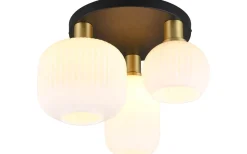 Trio Lighting Diva Plafond 3-delad E27 matt mässing/vit* Plafonder