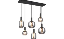 Trio Lighting Diva Takpendel 6-delad E27 mattsvart/förkromad* Avlånga Taklampor