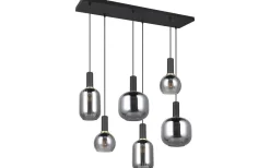 Trio Lighting Diva Takpendel 6-delad E27 mattsvart/förkromad* Avlånga Taklampor
