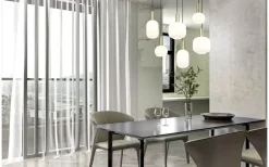 Trio Lighting Diva Takpendel 6-delad E27 matt mässing/vit* Avlånga Taklampor