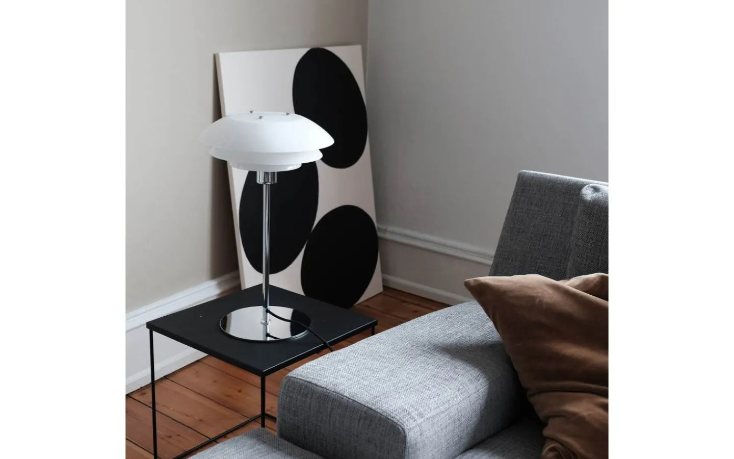 Dyberg Larsen DL31 Bordslampa 50cm Opal/Krom* Bordslampor