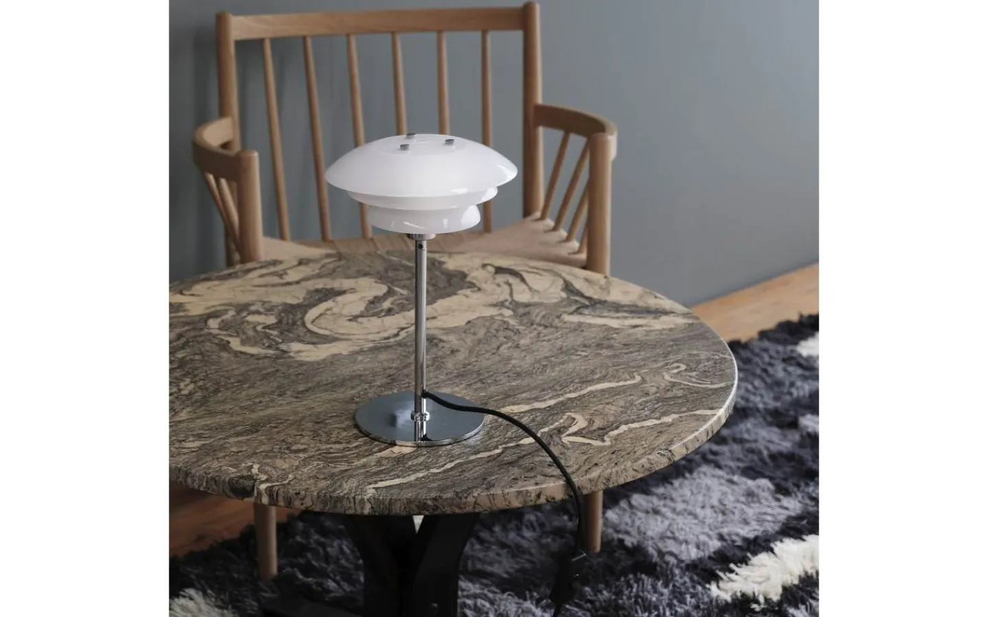 Bordslampor<Dyberg Larsen DL20 Bordslampa 30cm Opal/Krom