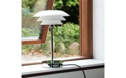 Dyberg Larsen DL20 Bordslampa 30cm Vit/Krom* Bordslampor