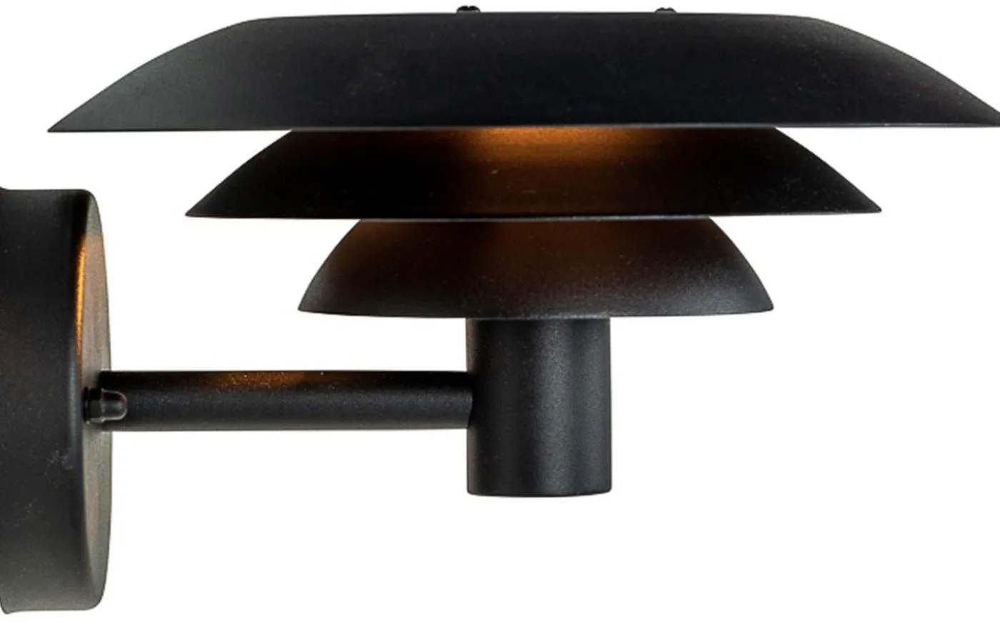 DL25 Vägglampa 25cm Svart IP44