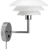 Dyberg Larsen DL20 Vägglampa Opal/Krom* Lampetter|Läslampor