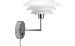 Dyberg Larsen DL20 Vägglampa Opal/Krom* Lampetter|Läslampor