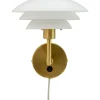 DL20 Vägglampa Opal/Mässing