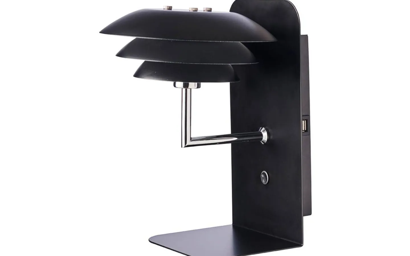Dyberg Larsen DL20 Vägglampa USB Svart/Krom* Läslampor