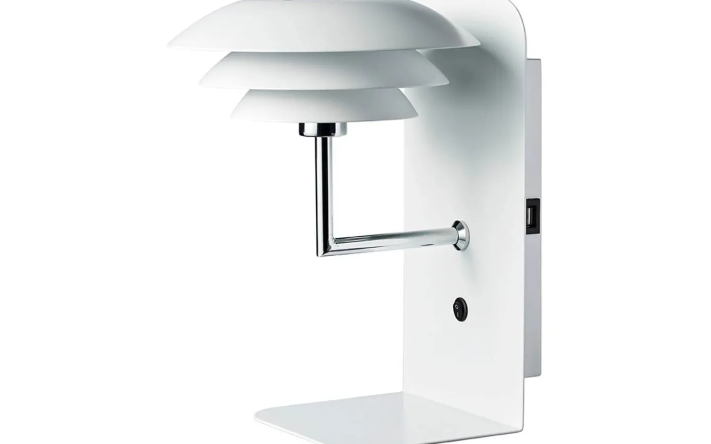 Dyberg Larsen DL20 Vägglampa USB Vit/Krom* Läslampor