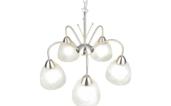 Stora Taklampor Ø50-69 Cm<Reality Dobby Takpendel 5-delad E27 borstad stål/alabaster