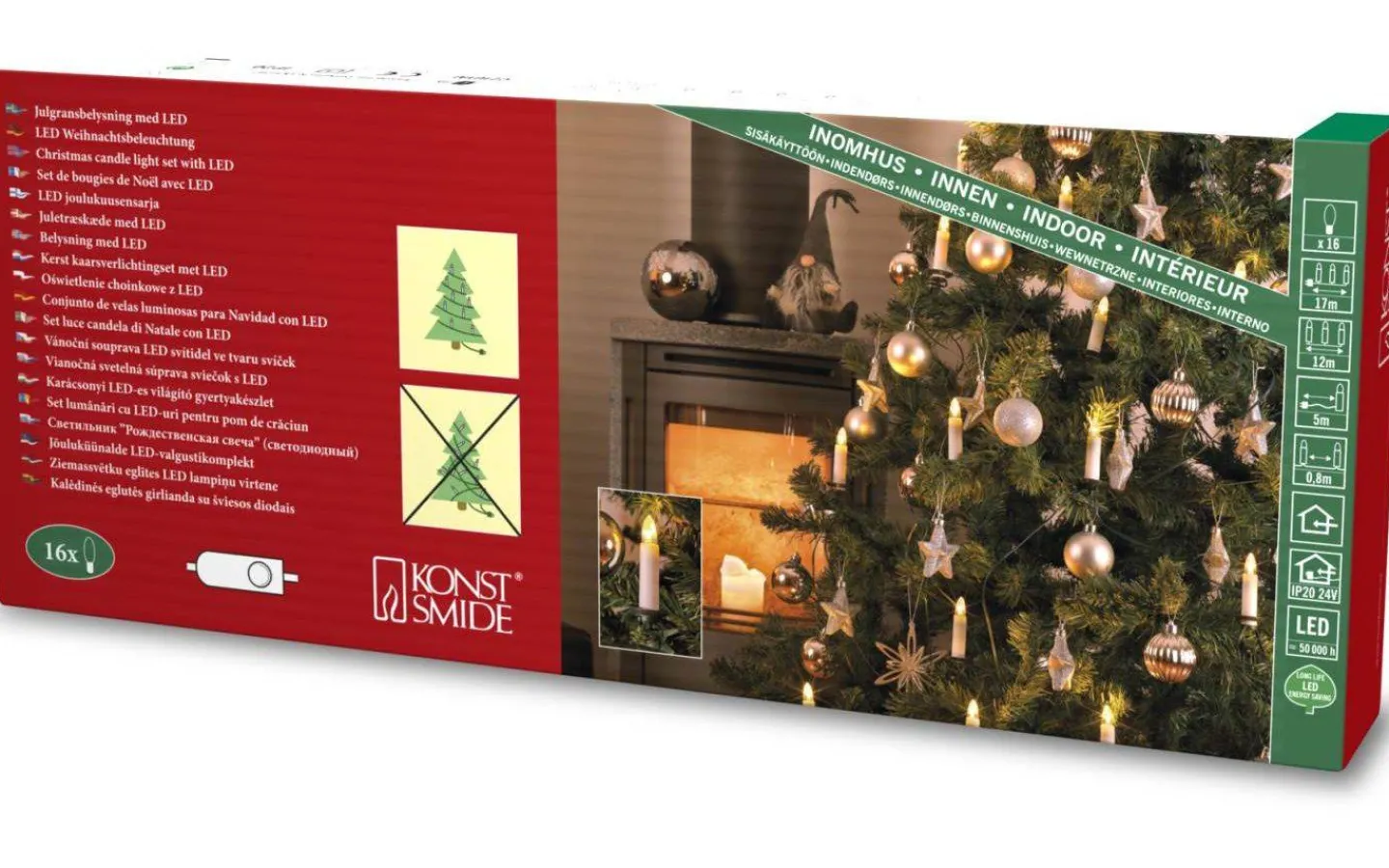Konstsmide Donbas Julgransbelysning 16L DC LED Parallellkopplad Inomhus* Klassisk Julgransbelysning