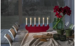 Donya Adventsljusstake 6L 26cm Röd/Mässing