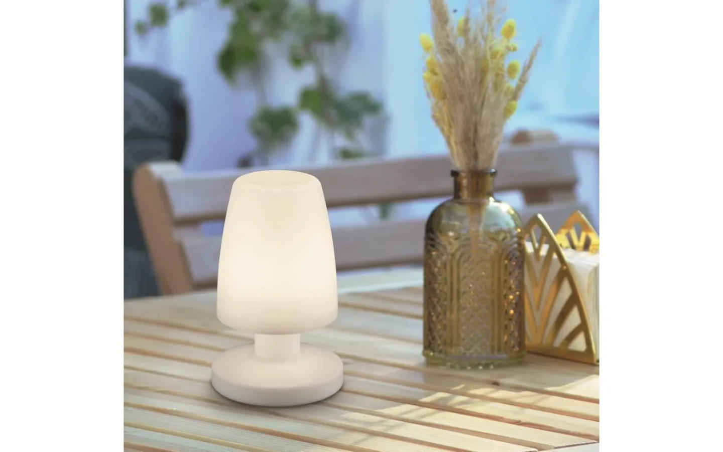 Reality Dora Uppladdningsbar Bordslampa LED vit IP44* Uppladdningsbara Lampor Utomhus|Uppladdningsbara Lampor Utomhus