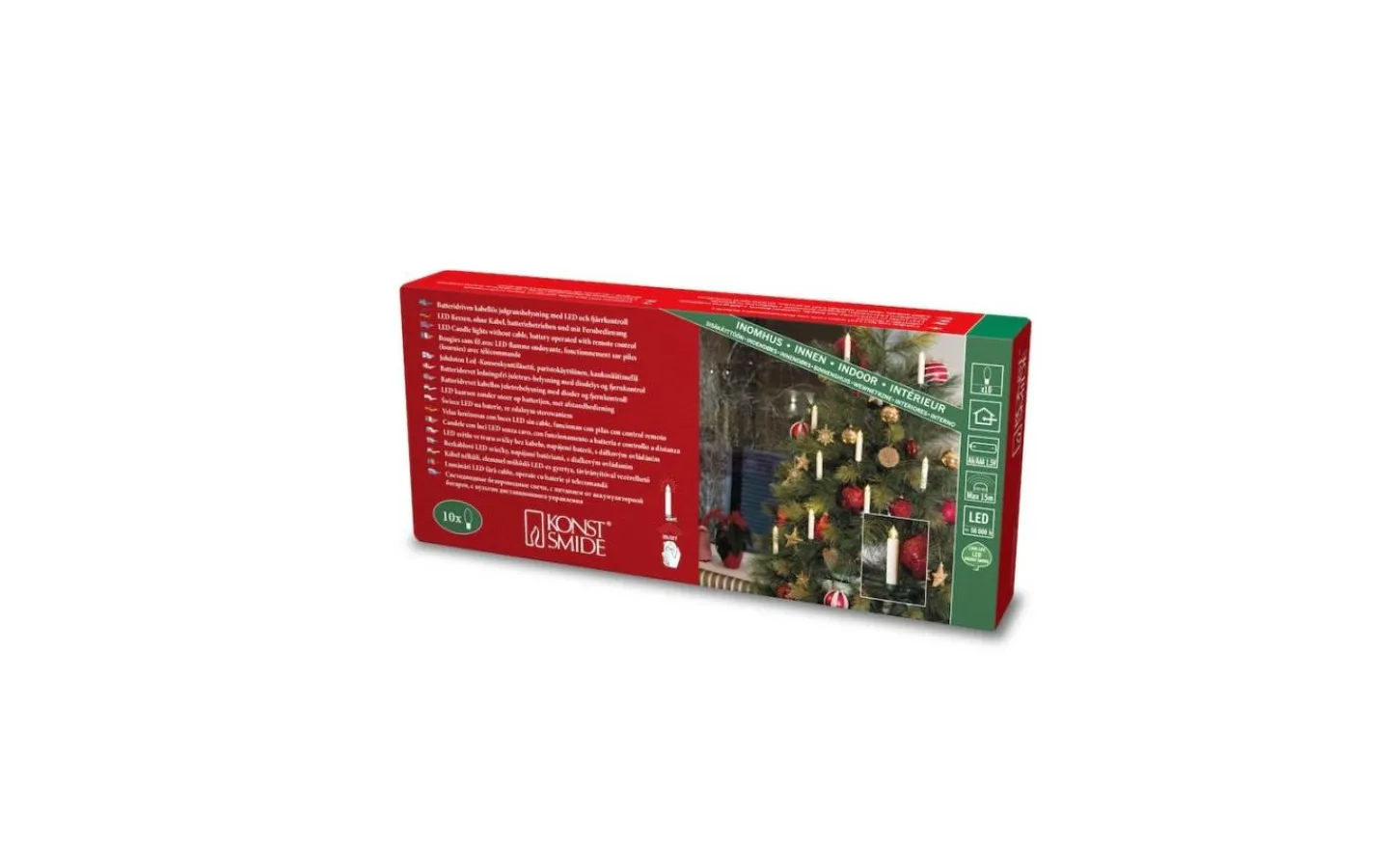 Klassisk Julgransbelysning<Konstsmide Dormas Batteridriven Julgransbelysning 11cm 10L LED m. Fjärr. Startset Inomhus