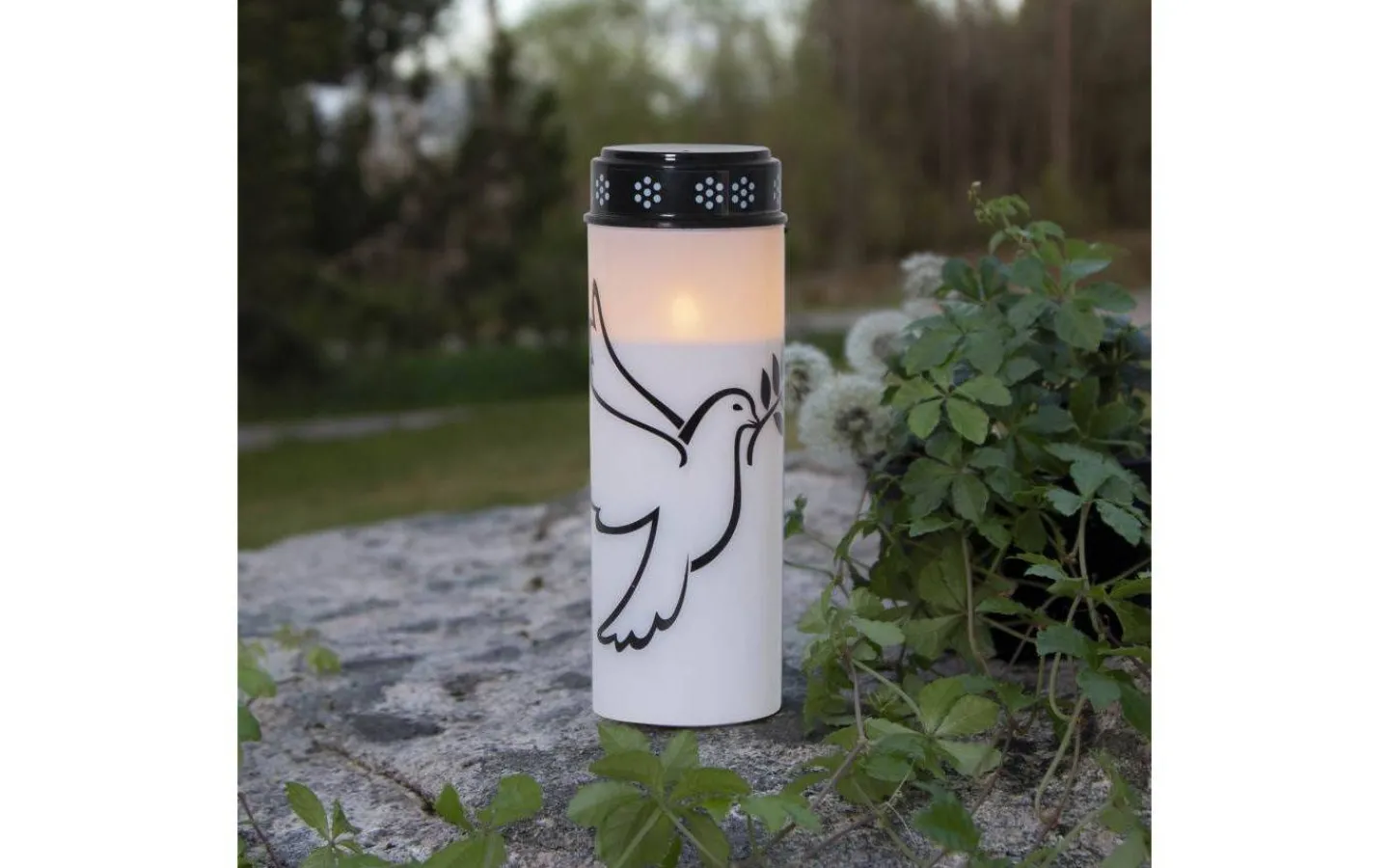 Star Trading Dove Batteridrivet Gravljus 20,5cm Timer Longlife 2500h Vit* Gravljus|Gravljus