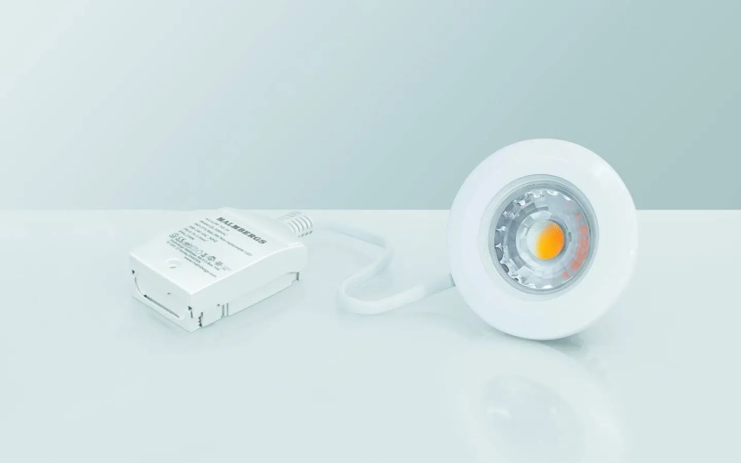 Downlights, Spotlight<Malmbergs Downlight MD-99, LED, 230V, 480 lm, AC-chip, IP44