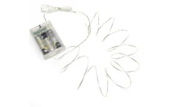 Konstsmide Drops Batteridriven Ljusslinga 3,9m Silver Varmvit* Batterislingor Inomhus