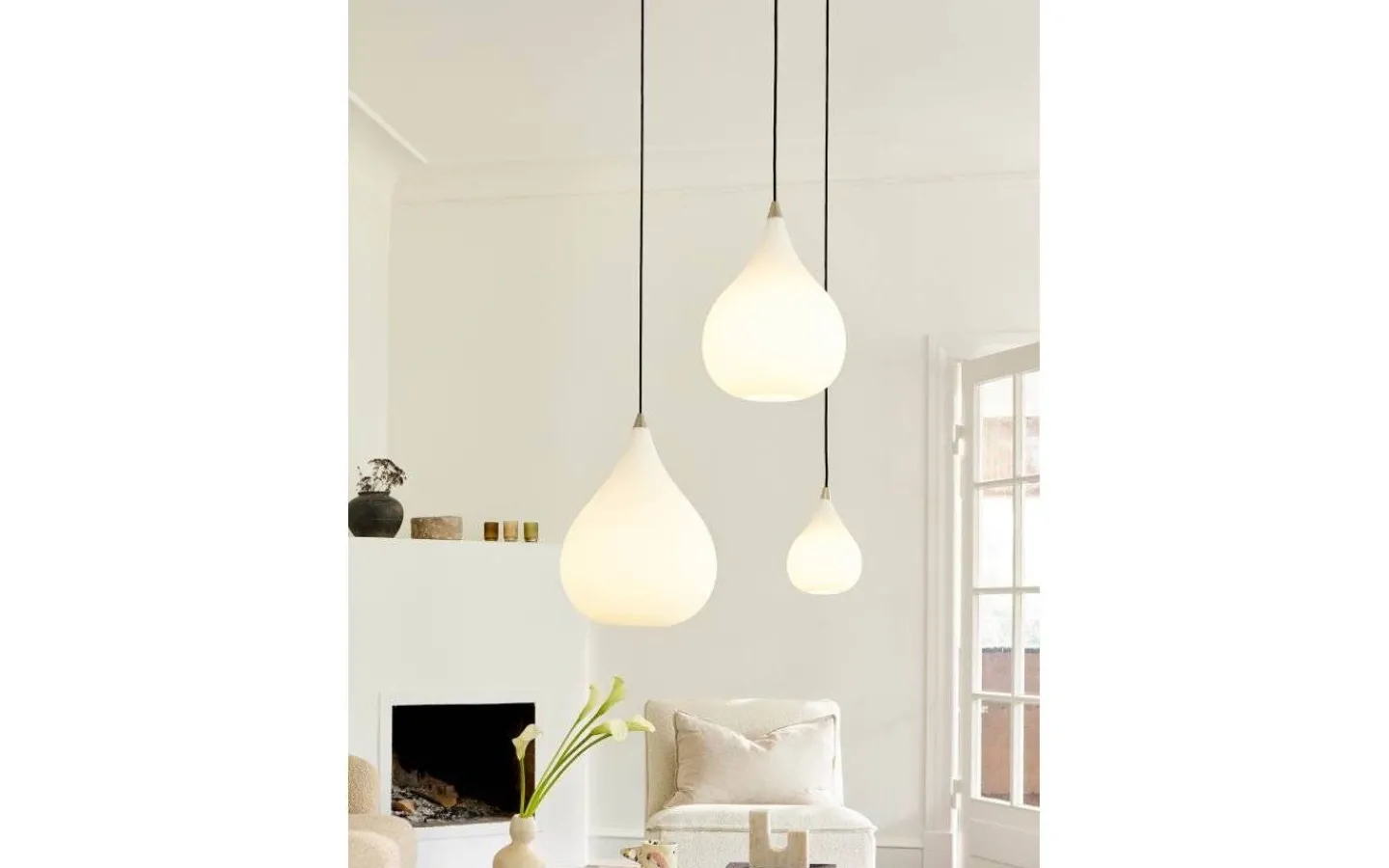 Fönsterlampor<Halo Design Drops Fönsterlampa Ø17cm Opal/Krom