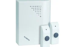 Dörrklocka, Trådlös, Symphony, Vit, 2 tryckknappar