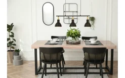 Aneta Dublin Taklampa 76cm Svart/Matt Mässing* Avlånga Taklampor