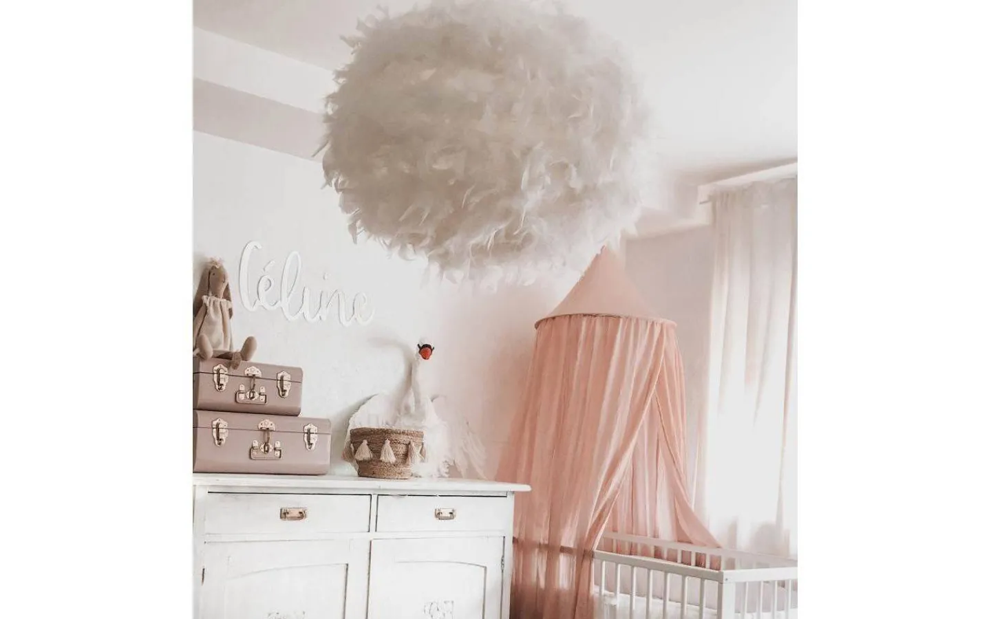 Aneta Dun Taklampa 40cm Vit* Sovrum