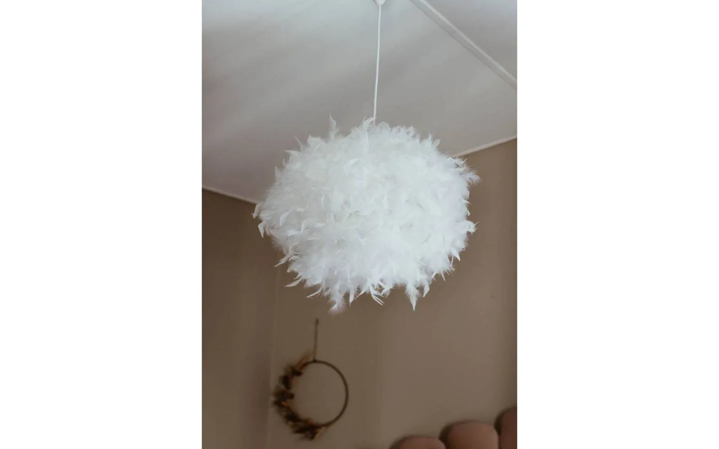 Aneta Dun Taklampa 40cm Vit* Sovrum