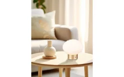 Uppladdningsbara Lampor Inomhus|Bordslampor<Reality Earl Bordslampa LED matt mässing/vit uppladdningsbar