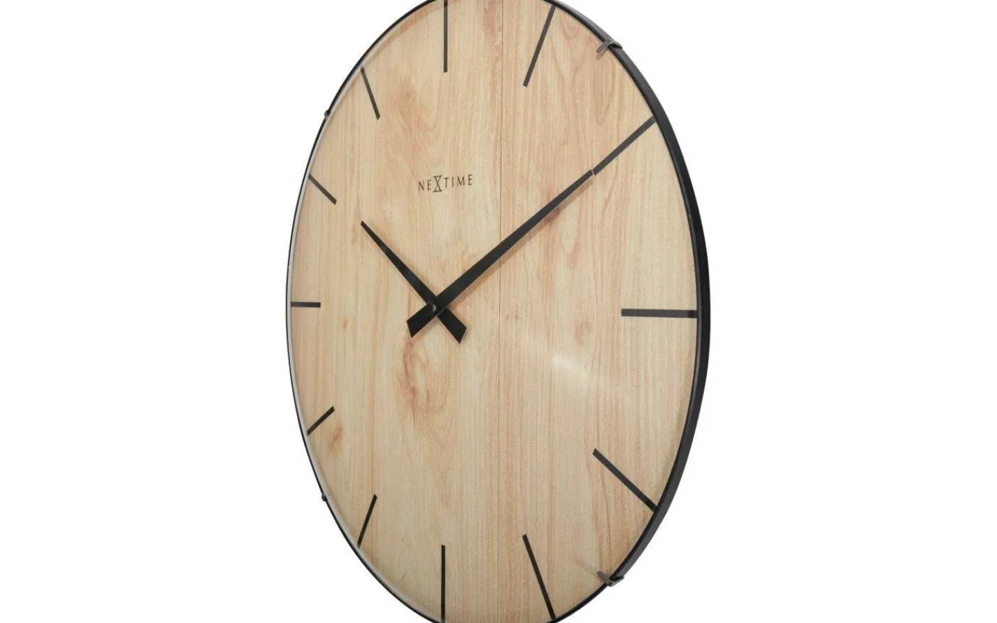 NeXtime Edge Wood Dome Väggklocka Ø35cm Ljusbrun* Väggklockor