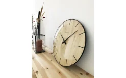 NeXtime Edge Wood Dome Väggklocka Ø35cm Ljusbrun* Väggklockor