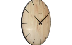 NeXtime Edge Wood Dome Väggklocka Ø35cm Ljusbrun* Väggklockor
