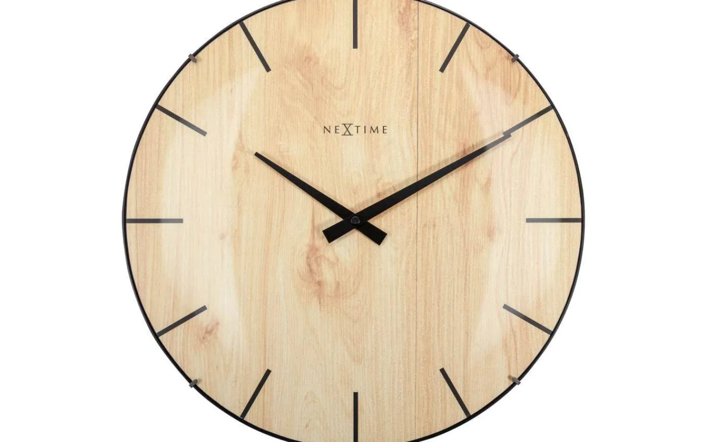 NeXtime Edge Wood Dome Väggklocka Ø35cm Ljusbrun* Väggklockor