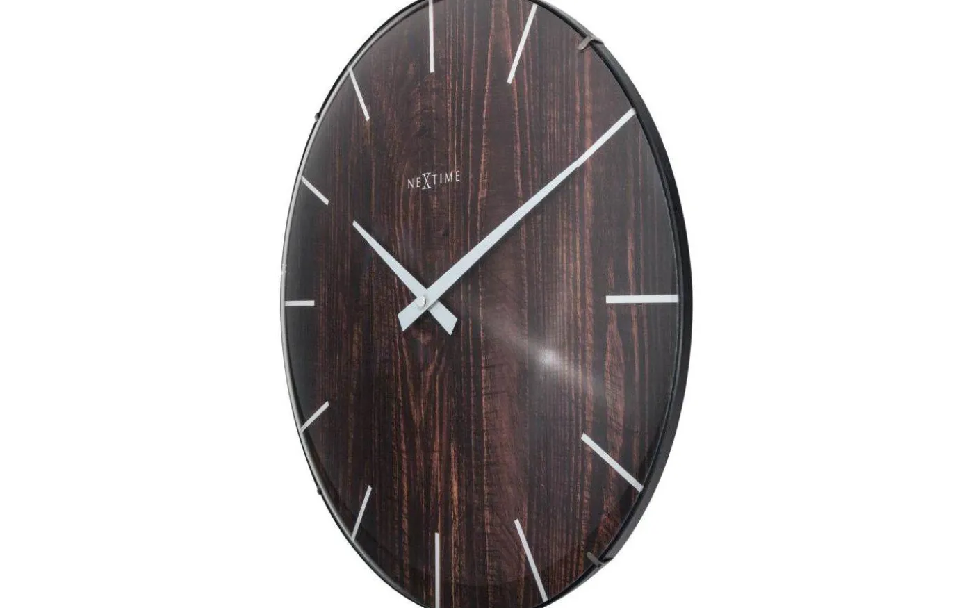 Edge Wood Dome Väggklocka Ø35cm Mörkbrun