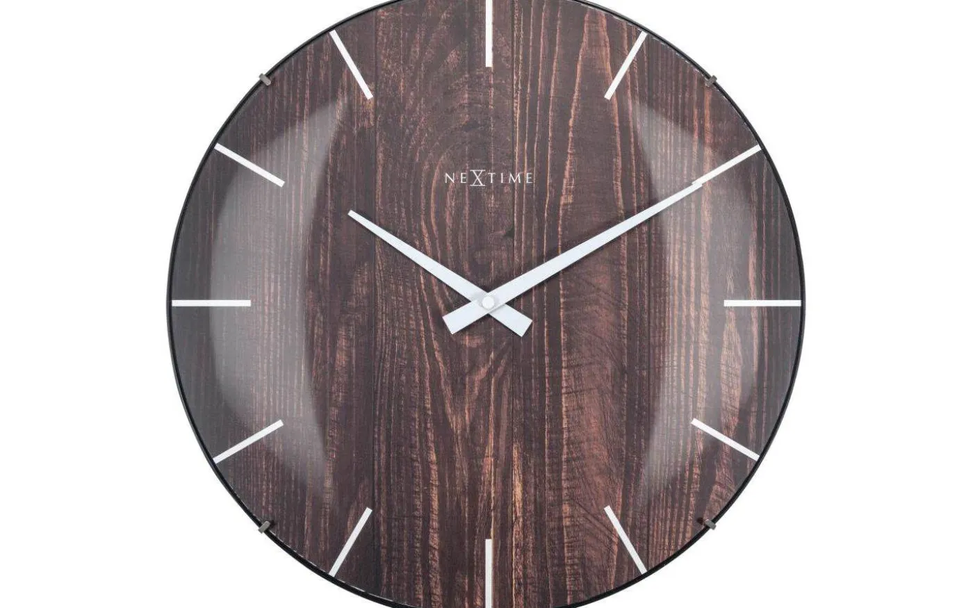 Edge Wood Dome Väggklocka Ø35cm Mörkbrun