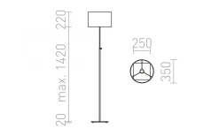 Edika Golvlampa 149cm Brun/Matt nickel E27