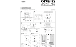 Aneta Elba Plafond 60cm Krom/Opalvit IP44* Badrumslampor Tak|Plafonder